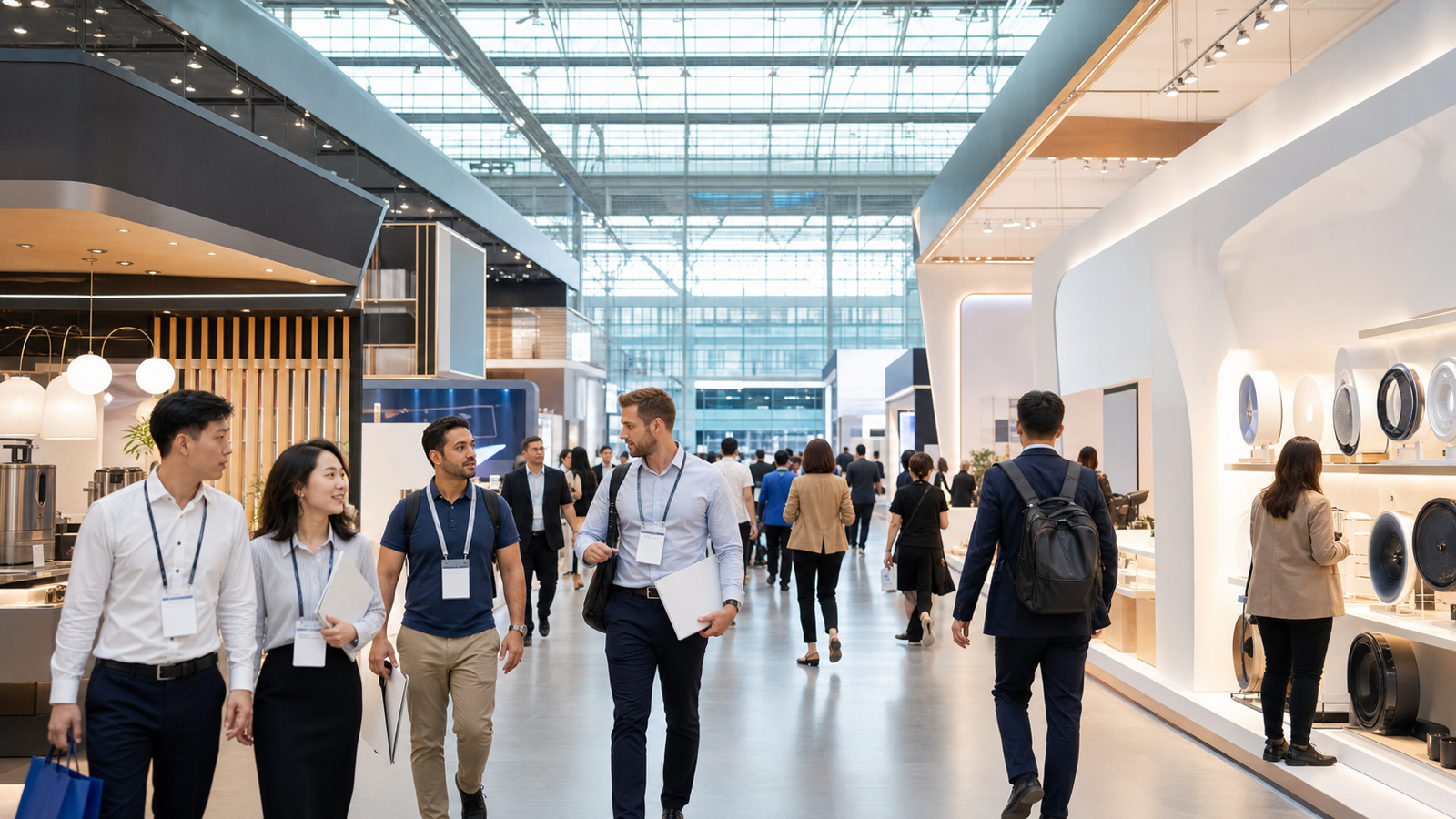 International buyers and exhibitors at the Canton Fair trade show in Guangzhou